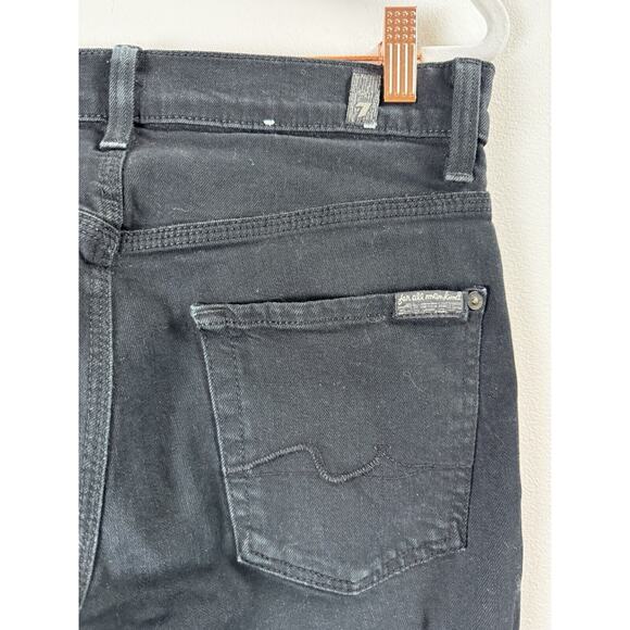 7 for All Mankind Black Slimmy Minimalist Capsule Goth Punk Rock Stretch Jeans - Picture 3 of 5